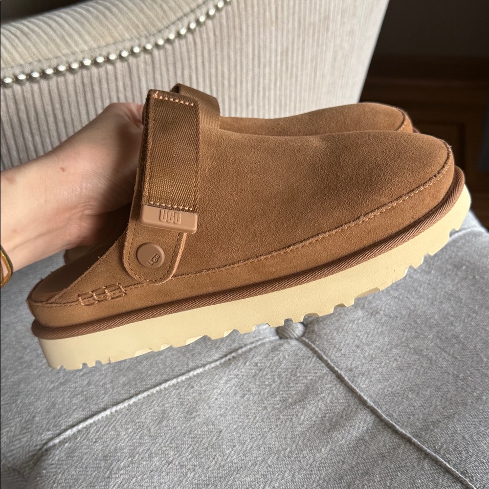 New UGG Chestnut Brown Suede Slide Clog - Picture 6 of 6